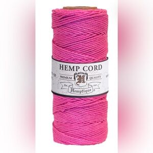 Hemptique Hemp Cord Spool Pink #20 1mm Macrame Crochet Knit Crafting Vegan NWT